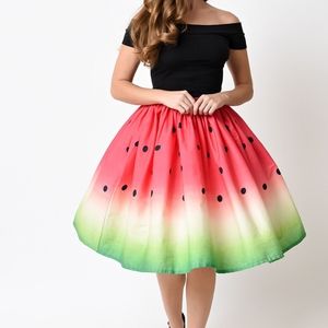 Unique Vintage Watermelon Skirt